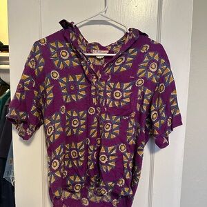 Vintage Purple Patterned Top